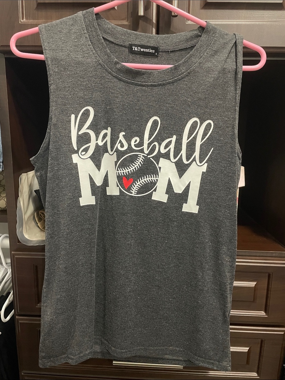 Girls' Gray "Baseball Mom" Tank Top
